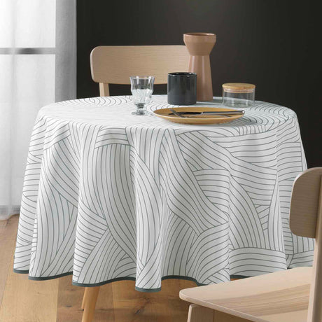 Linea Ø 180 cm, runde fleckabweisende Tischdecke