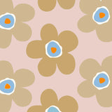 Big Flower Biscuit - Lola Wachstuch Tischdecke mit großen Blumen, Muster