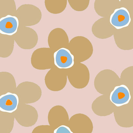 Big Flower Biscuit - Lola Wachstuch Tischdecke mit großen Blumen, Muster