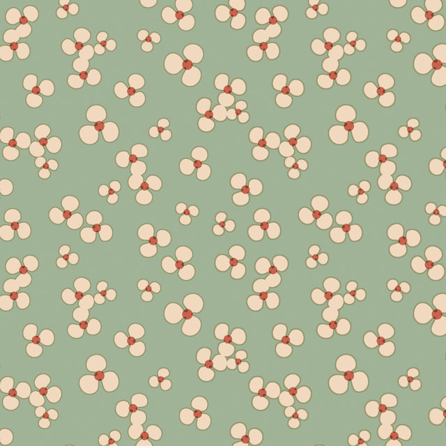 Niwa Green Tea – Lola Wachstuch Tischdecke mit zarten Blumen