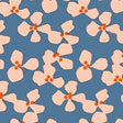 Poppy Morning Blues - Lola Wachstuch Tischdecke mit grafischem Blumendesign