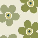 Small Big Flower Moss - Lola Wachstuch Tischdecke mit schönen Blumen, Muster 1