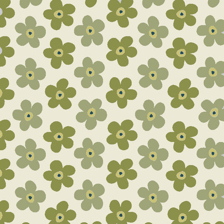 Small Big Flower Moss - Lola Wachstuch Tischdecke mit schönen Blumen, Muster 2