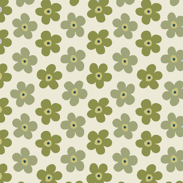 Small Big Flower Moss - Lola Wachstuch Tischdecke mit schönen Blumen, Muster 2
