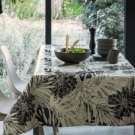 Lola Wachstuch Tischdecke, Lush Schwarz-Weiß