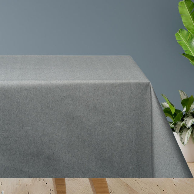 Lowie Liso Grau – einfarbige abwaschbare Tischdecke mit rutschfester Unterseite