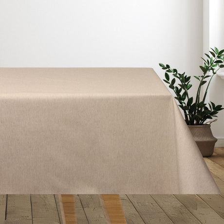 Lowie Liso – sandfarbene abwaschbare Tischdecke mit rutschfester Unterseite
