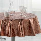 Metallise Luny Pink – Runde Wachstuch-Tischdecke, Ø 155 cm