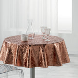 Metallise Luny Pink – Runde Wachstuch-Tischdecke, Ø 155 cm