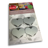 Magnetische Tischdeckenbeschwerer, silbernes Herz – 4er-Set