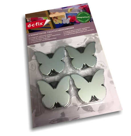 Magnetische Tischdeckenbeschwerer Butterfly Silber – 4er-Set
