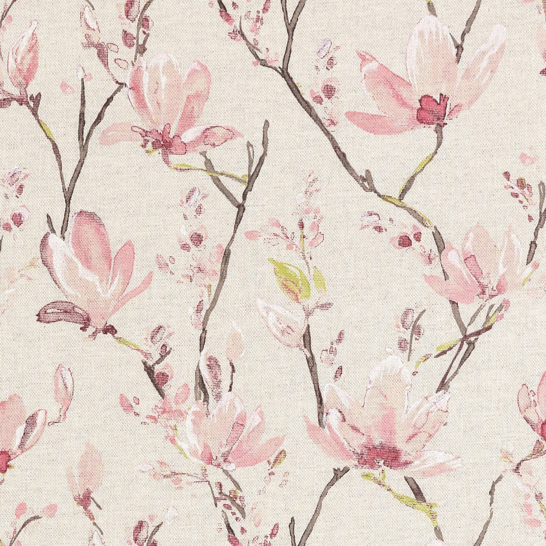 Magnolia Blossom – Abwaschbare Tischdecke in Leinenoptik mit Magnolienblüten