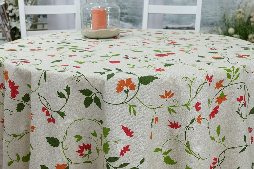 Manet, abwaschbare Tischdecke mit Wildblumen, 140 cm breit