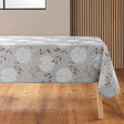 Manola Grau rechteckige Tischdecke mit grauem und beigem Blattmuster auf dem Tisch