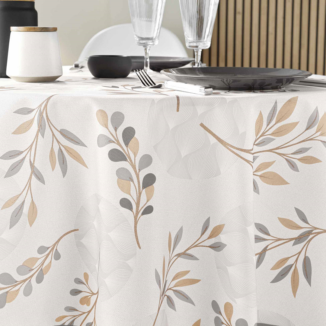 Manola Natural Tischdecke mit Tischdekoration, inklusive Porzellan und Besteck