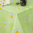 Margeriten und Patchwork, Wachstuch Tischdecke mit leicht geprägter Oberfläche