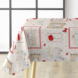 Margotte - Charmante Wachstuch Tischdecke mit Hühnern und ländlichem Motiv, Ecke