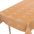 Mathilda Hellbraun/Beige – Wachstuch Tischdecke mit Blättern im Strichdesign