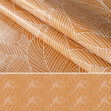 Mathilda Hellbraun/Beige – Wachstuch Tischdecke mit Blättern im Strichdesign