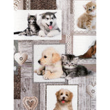 Migliori Amici - Abwaschbare Tischdecke mit Hundewelpen und Kätzchen