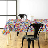 Minima Multico – Wachstuch Tischdecke mit farbenfrohem Retro-Blattmuster