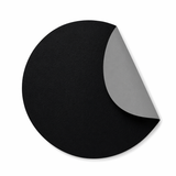 Moon rundes Tischset aus Kunstleder – Schwarz/Hellgrau – Ø38 cm, gefaltet