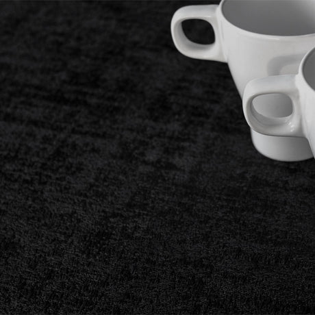 Morillo Luxxus Schwarz – jacquardgewebte abwaschbare Tischdecke, 160 cm