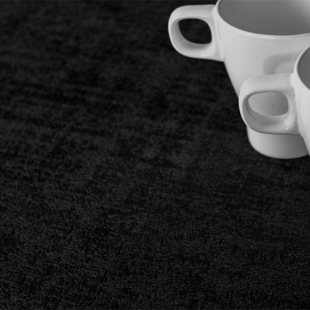 Morillo Luxxus Schwarz – jacquardgewebte abwaschbare Tischdecke, 180 cm breit