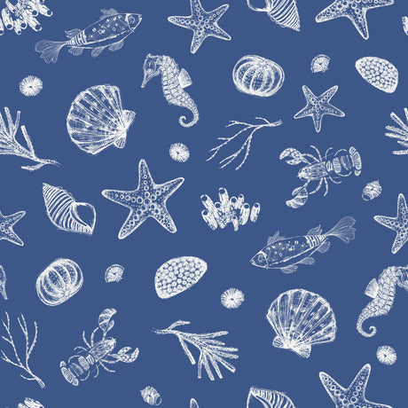 Narius - Maritime Wachstuch Tischdecke mit vom Meer inspiriertem Design, Muster