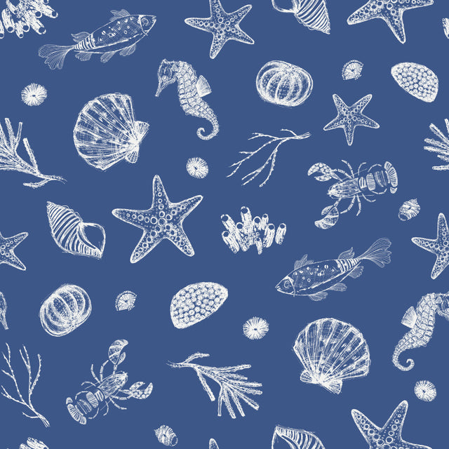 Narius - Maritime Wachstuch Tischdecke mit vom Meer inspiriertem Design, Muster
