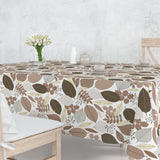 Nordisk Skov - Wachstuch Tischdecke mit Blattmotiv in Beige- und Goldnuancen, Ambiente