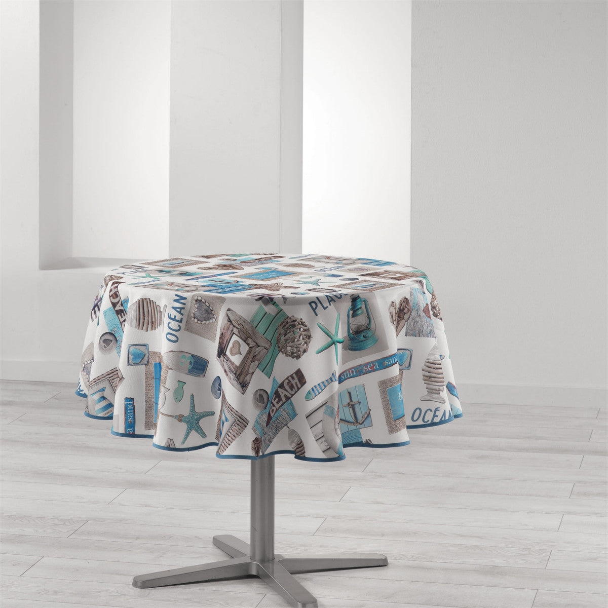 Oceany Ø 180 cm, runde Tischdecke mit Fleckschutz
