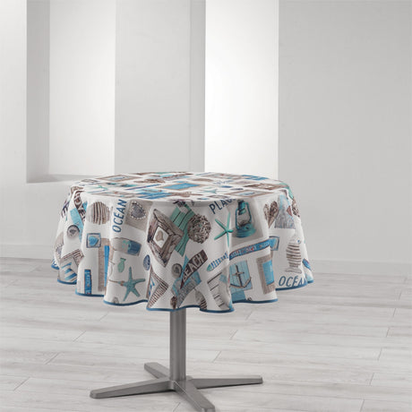 Oceany Ø 180 cm, runde Tischdecke mit Fleckschutz