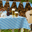 Oktoberfest Wachstuch Tischdecke Bayerische Raute, klassisches blau-weißes Harlekin-Karo