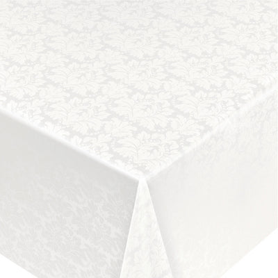 Ornament Weiß – PVC-freie Wachstuch Tischdecke