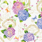 Ortensie, Wachstuch Tischdecke mit Hortensien, 140 cm breit