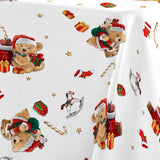 Oursons 150 x 240 cm, rechteckige fleckabweisende Weihnachtstischdecke, Nahaufnahme