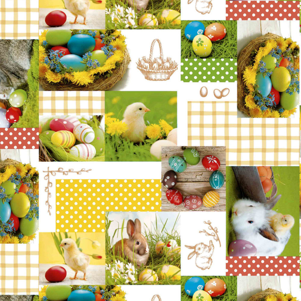 Wachstuch Tischdecke für Ostern - Bunte Ostereier