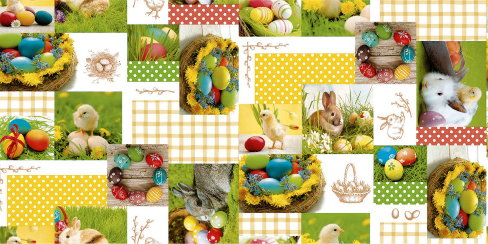Wachstuch Tischdecke für Ostern - Bunte Ostereier
