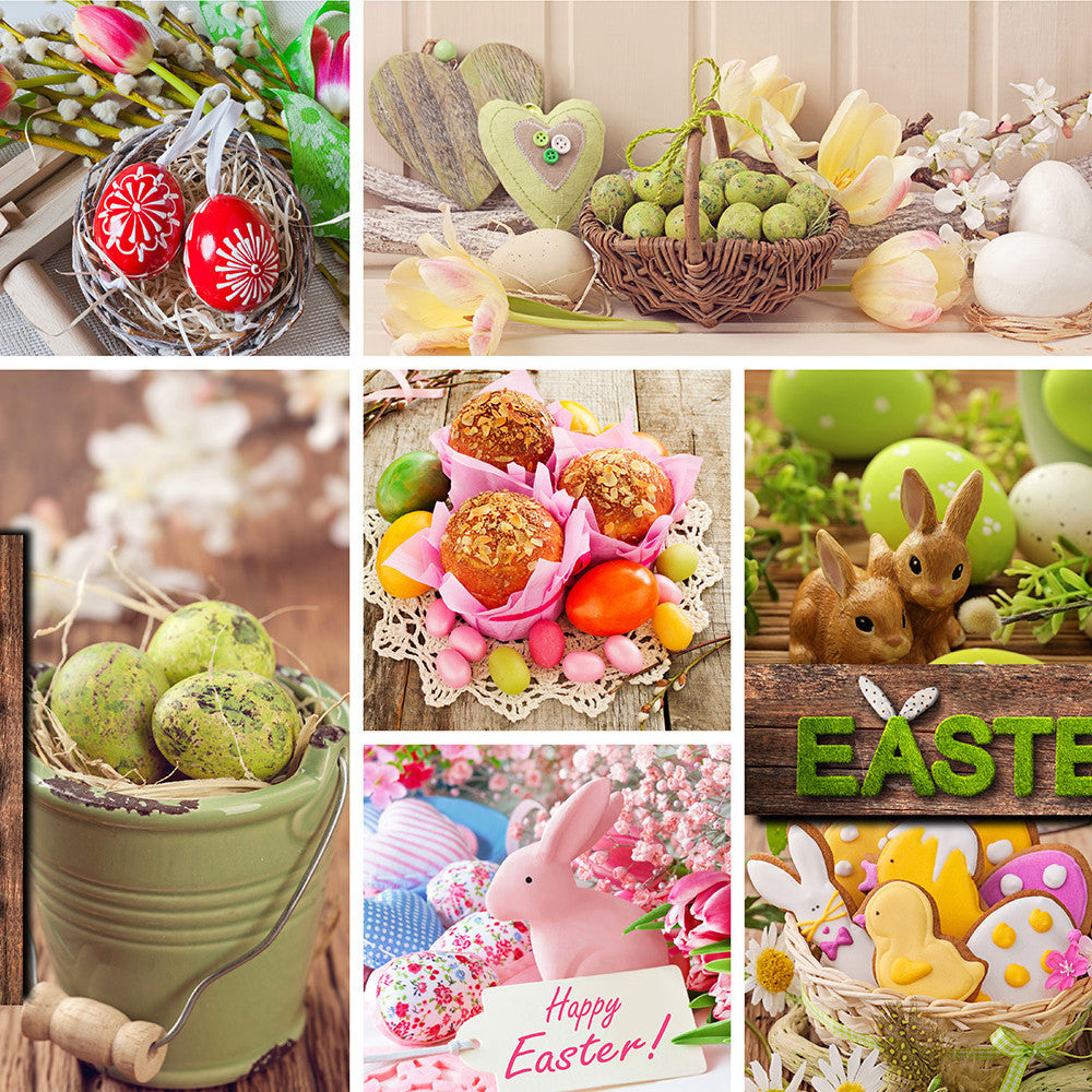 Oster-Wachstuch Tischdecke - Osterdeko & ausgeblasene Eier