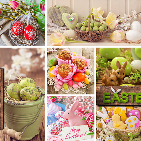 Oster-Wachstuch Tischdecke - Osterdeko & ausgeblasene Eier