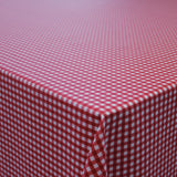Patinir 160 cm, klassisch karierte abwaschbare Tischdecke, rot, Ecke