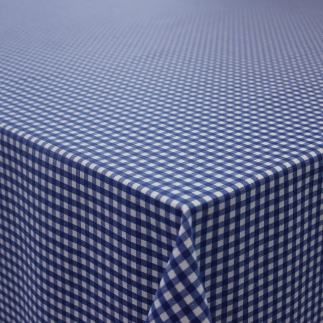 Patinir, karierte abwaschbare Tischdecke blau/weiß – 180 cm breit