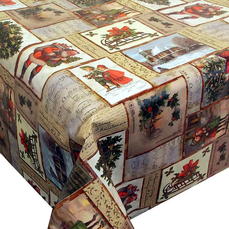 Peters Jul – Wachstuch Tischdecke für Weihnachten mit vielen kleinen romantischen Bildern