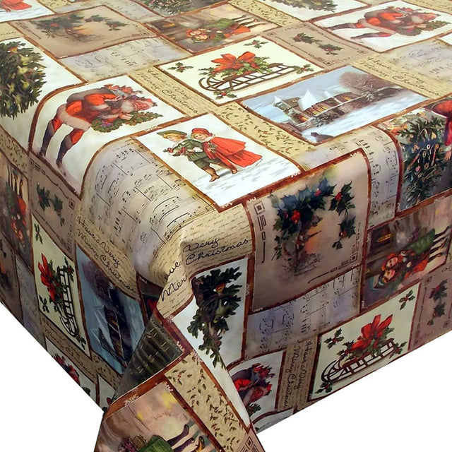 Peters Jul – Wachstuch Tischdecke für Weihnachten mit vielen kleinen romantischen Bildern
