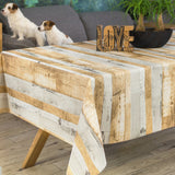 Planken Grau-Beige - Wachstuch Tischdecke mit rustikaler Holzoptik