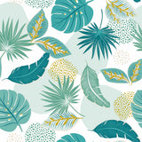Plantania Blau – runde Wachstuch-Tischdecke mit botanischem Muster Ø 155 cm, Muster