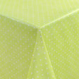 Polka Dots auf grünem Grund – Runde Wachstischdecke mit Gummizug