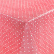 Polka-Dots auf rot/pinkem Grund, Wachstuch Tischdecke mit leicht geprägter Oberfläche