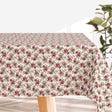 Red Roses – Helle abwaschbare Tischdecke mit Rosen in verschiedenen Rottönen